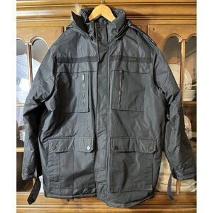 Rocawear Faux Fur Trim Hooded Parka Coat Black XXL Classic Hip Hop Streetwear